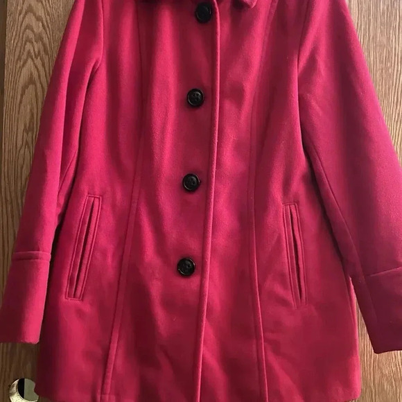 Liz Claiborne Pea Coat Large Red - Picture 9 of 9